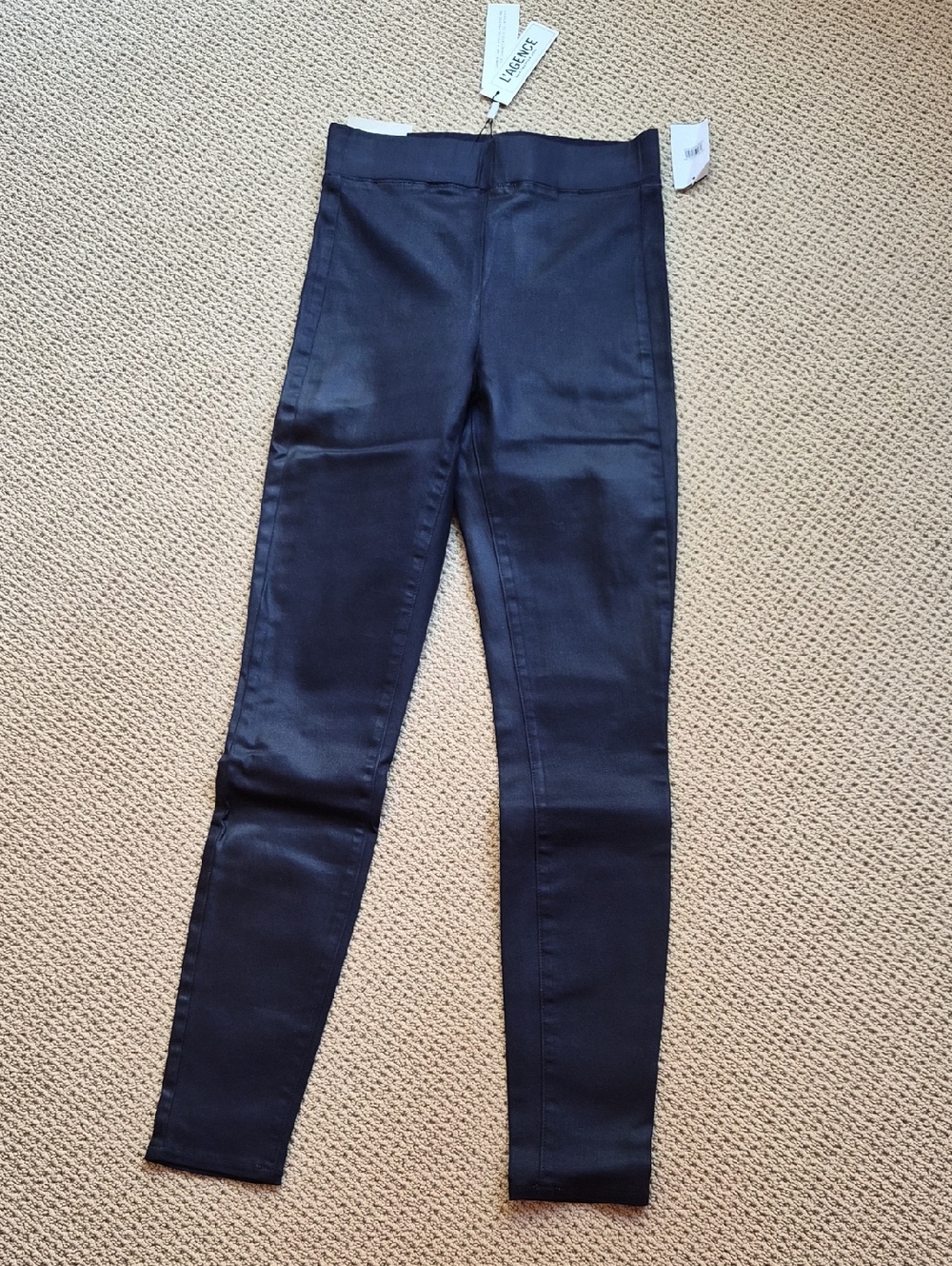 NWT L'AGENCE Coated Jeans in Deep Blue